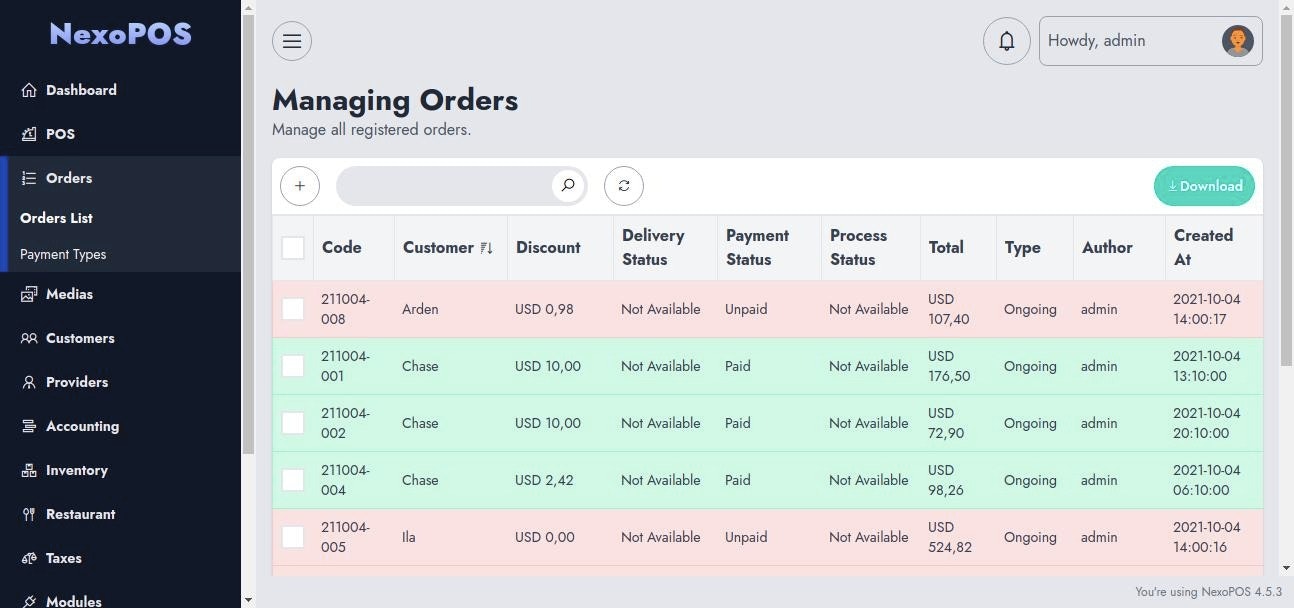 NexoPOS 4.x gallery image
