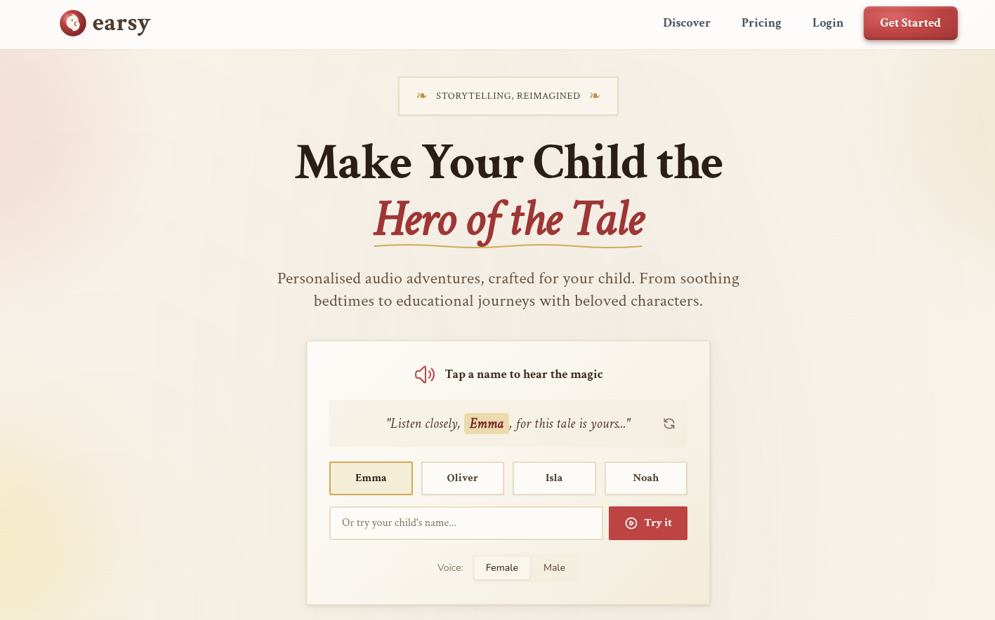 earsy.ai - Main product screenshot demonstrating key features and user interface