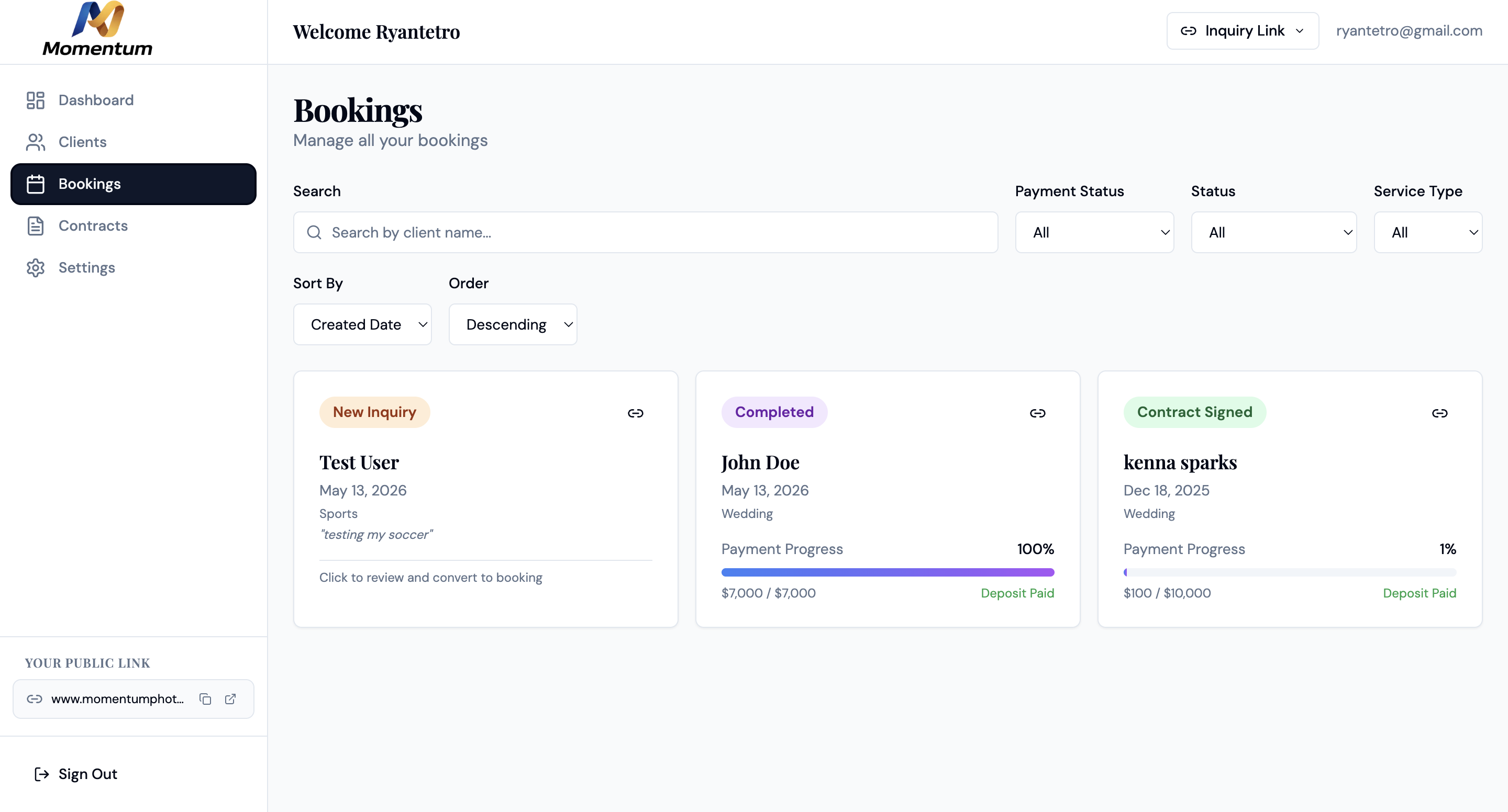 Momentum - Screenshot 3 showing product features and functionality