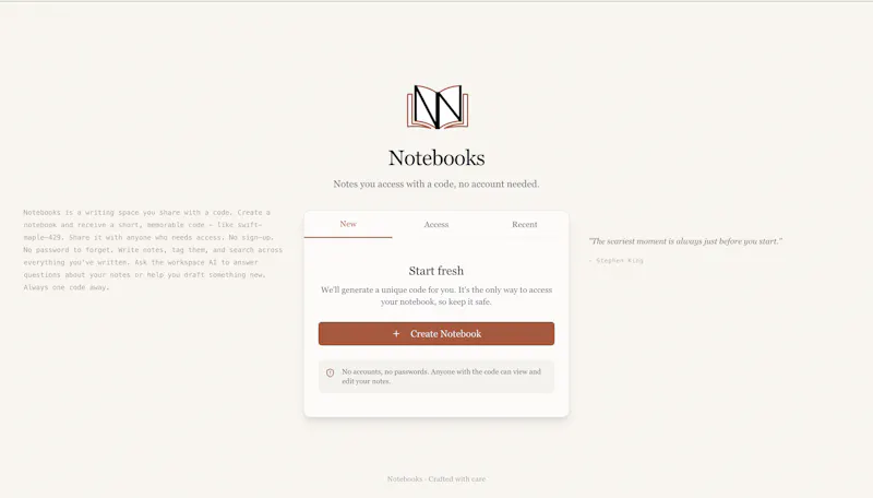 Notebooks screenshot 1
