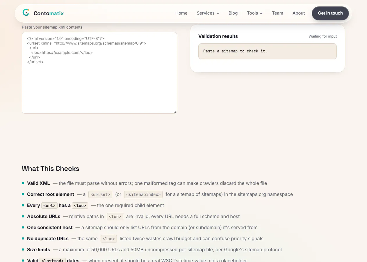 Contomatix Sitemap Validator gallery image