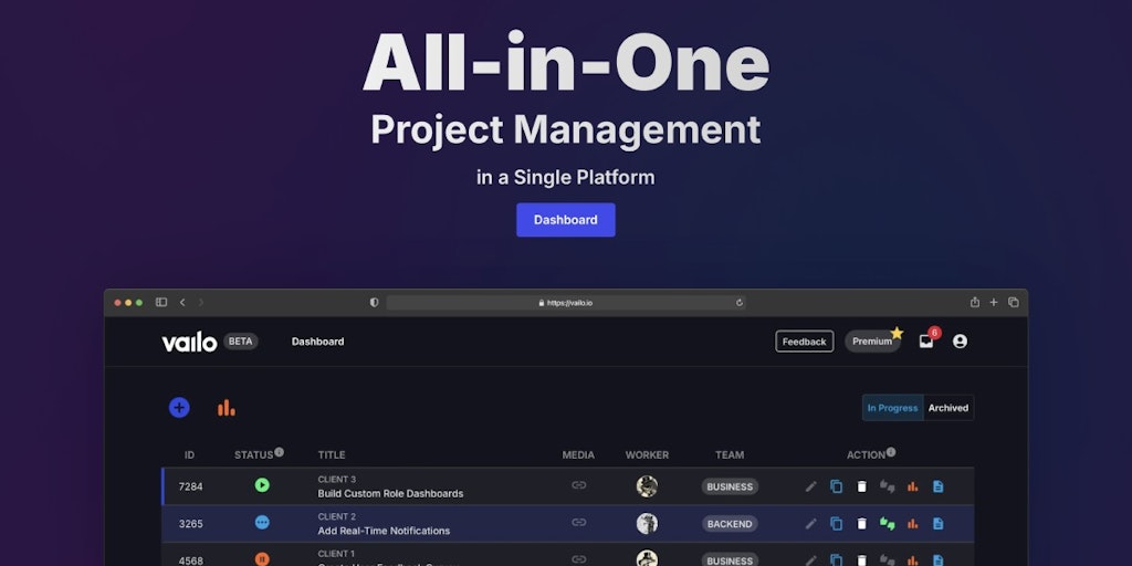 Vailo.io - All-in-One Project Management