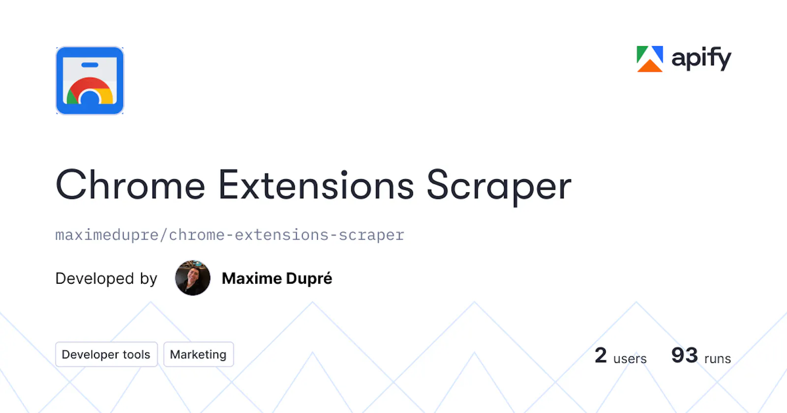 Chrome Extensions Scraper screenshot 1