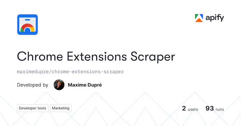 Chrome Extensions Scraper screenshot 1