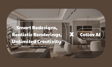 Collov AI homepage displaying innovative design tool features and lifelike renderings