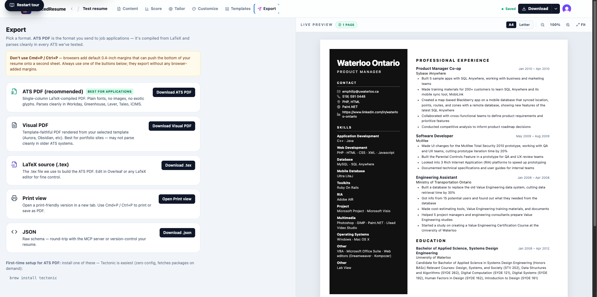 JuicedResume gallery image