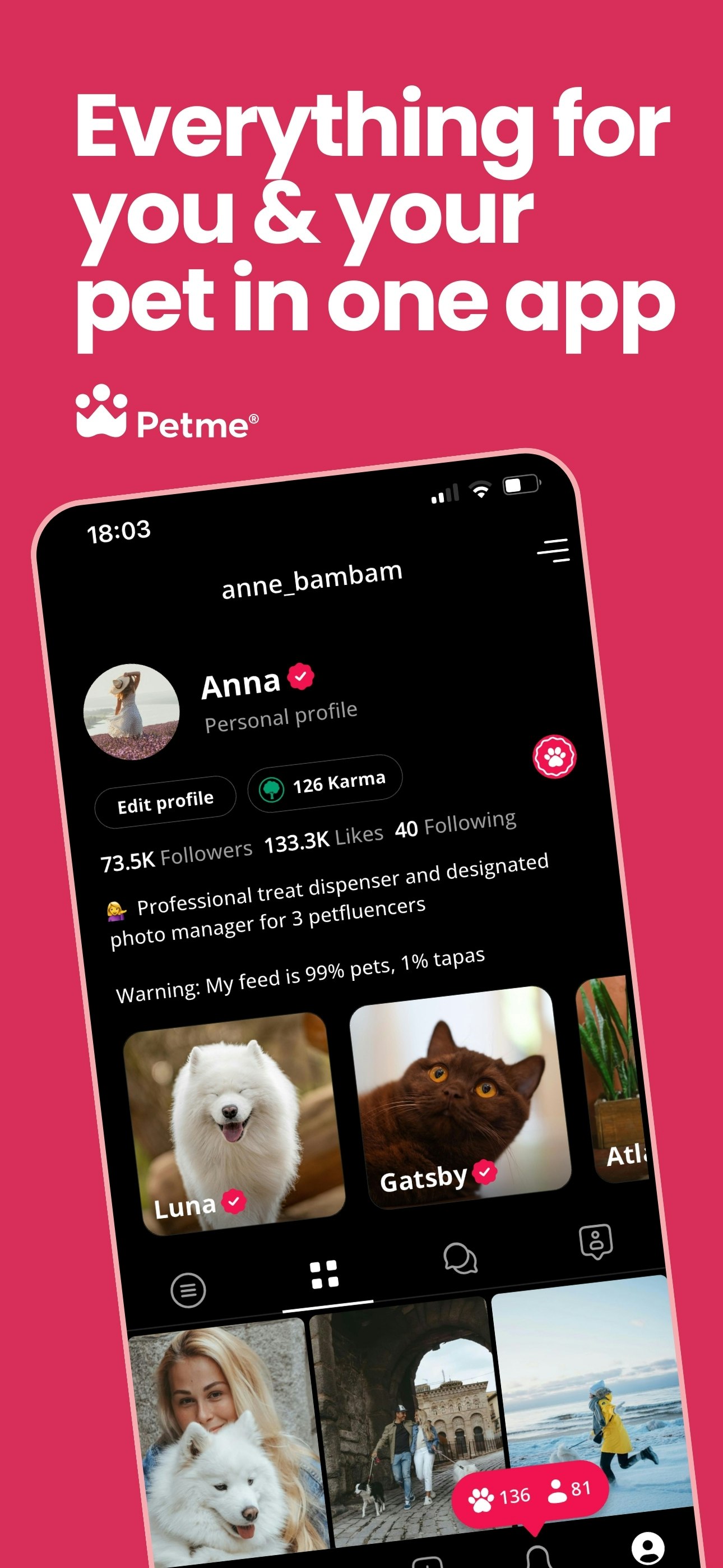 وسائط Petme Premium - ارفع ملف تعريف حيوانك الاجتماعي بامتيازات متميزة 4