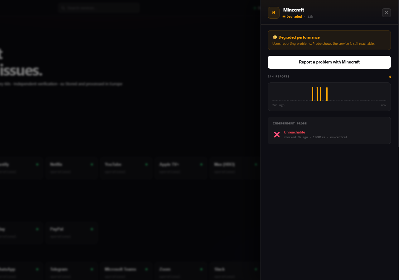 Outaged - Screenshot 3 showing product features and functionality