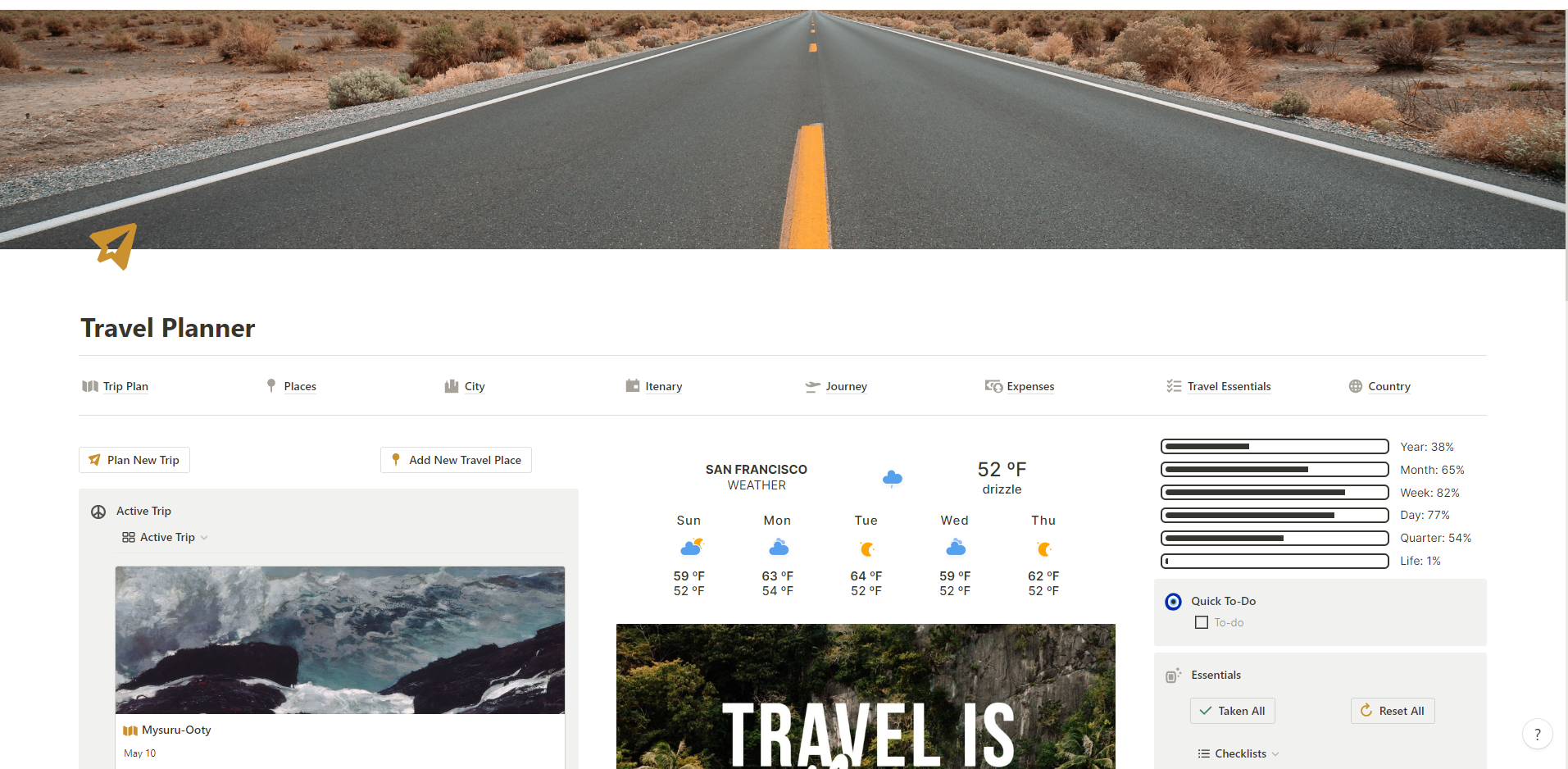 Notion Travel Planner gallery image