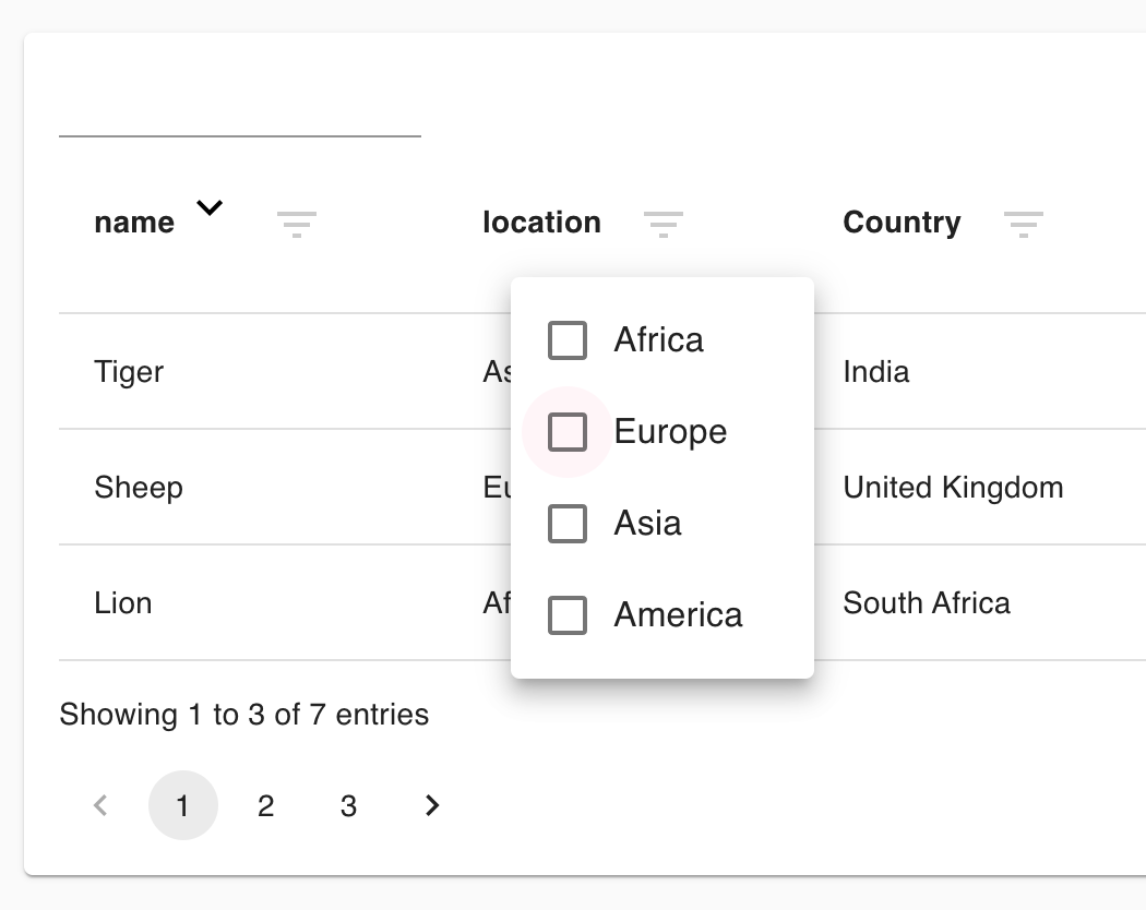 react typescript datatable/business list gallery image