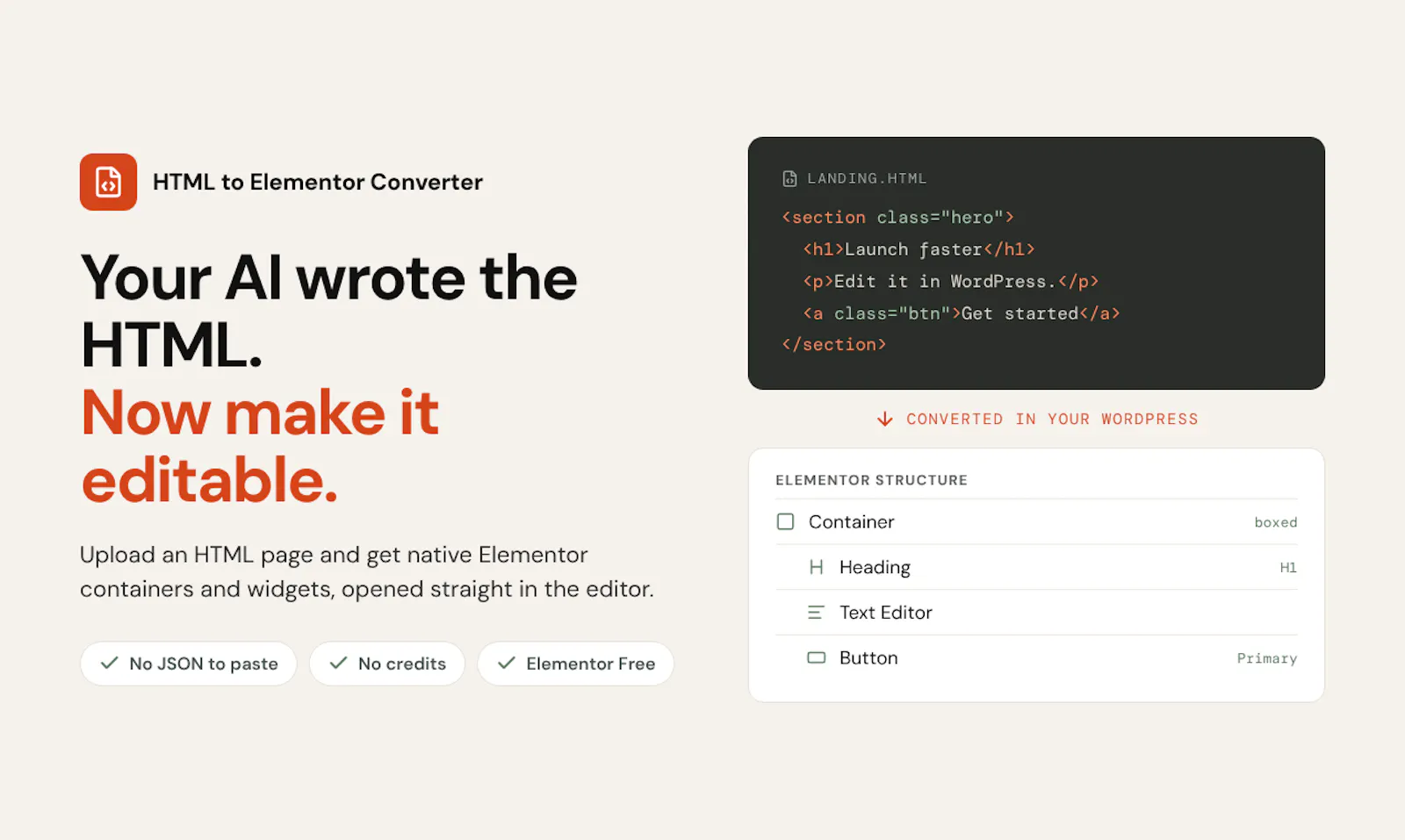 HTML to Elementor Converter screenshot 2
