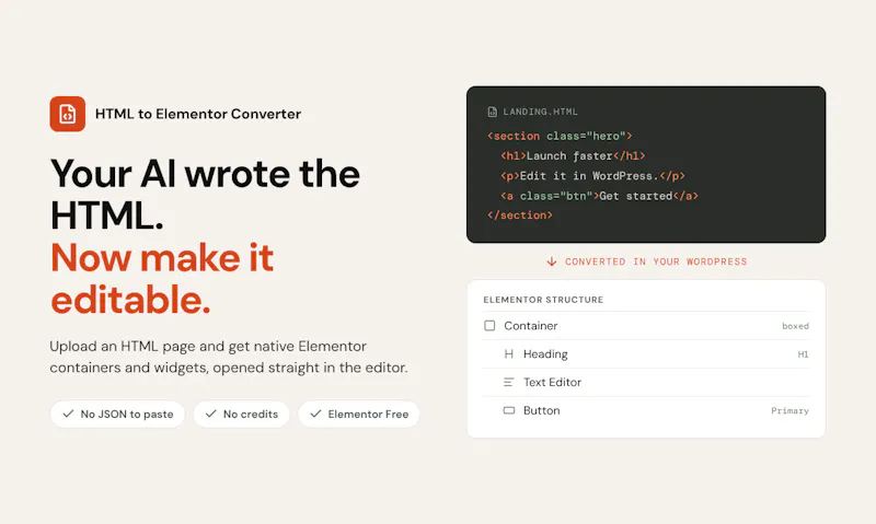 HTML to Elementor Converter screenshot 2