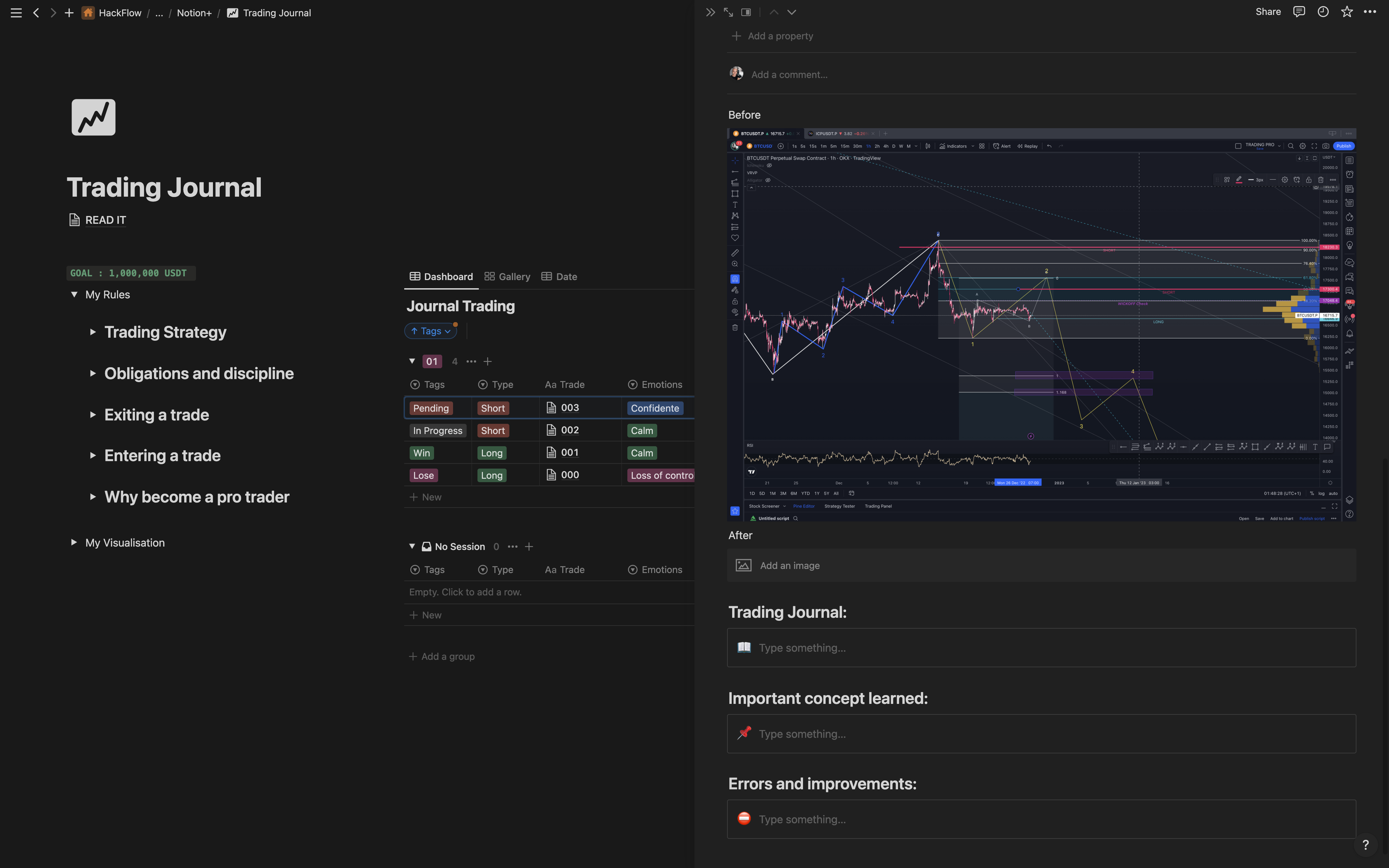 Mídia 7 de Notion Trading Journal: Forex & Crypto - Maximizar os lucros ou minimizar perdas com seu diário de negociação