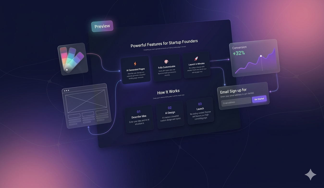 AI SaaS Landing Page Template  - Screenshot 2 showing product features and functionality