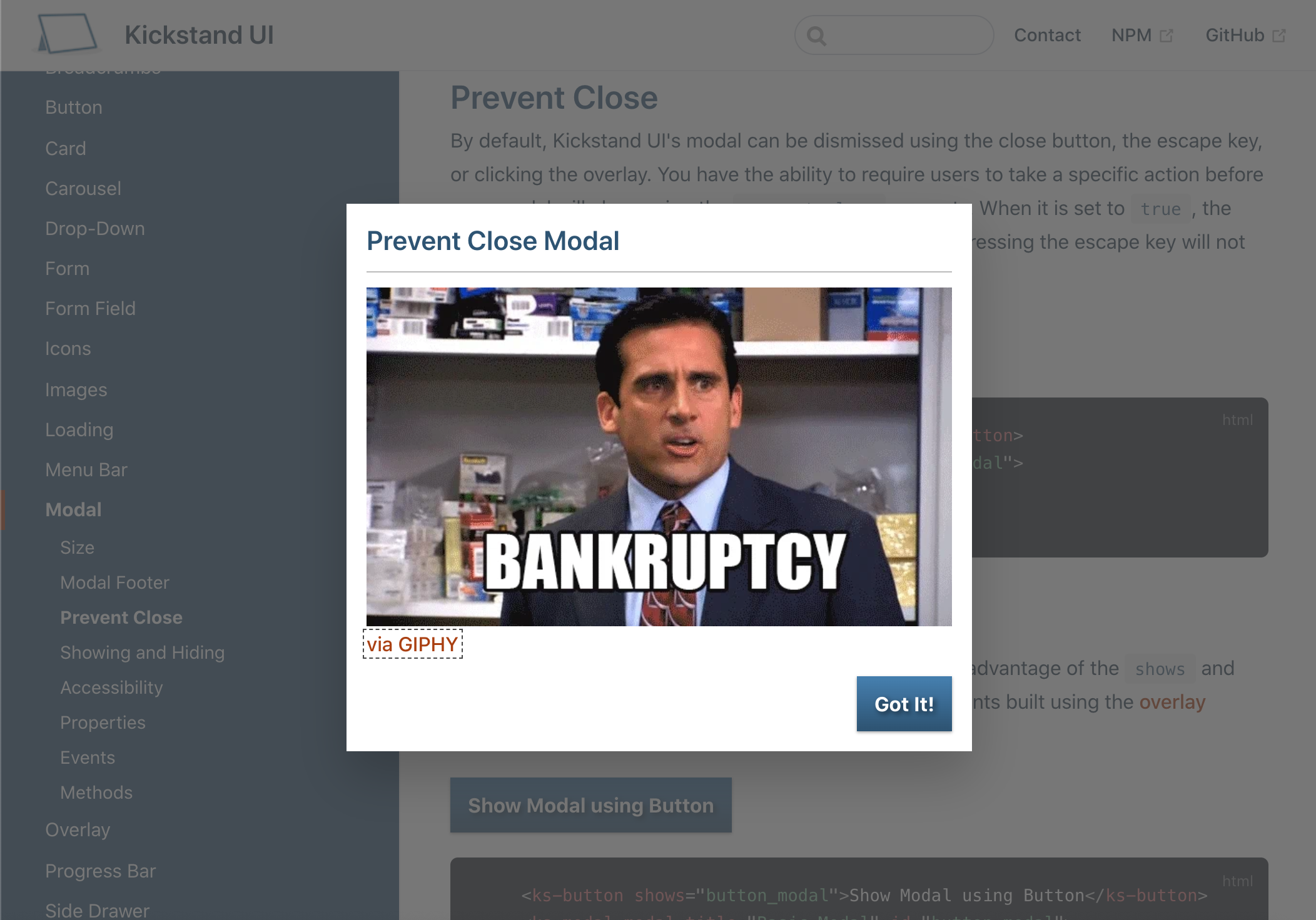 Kickstand UI gallery image
