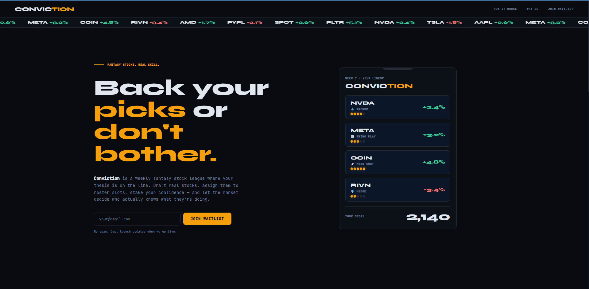 Conviction - Main product screenshot demonstrating key features and user interface