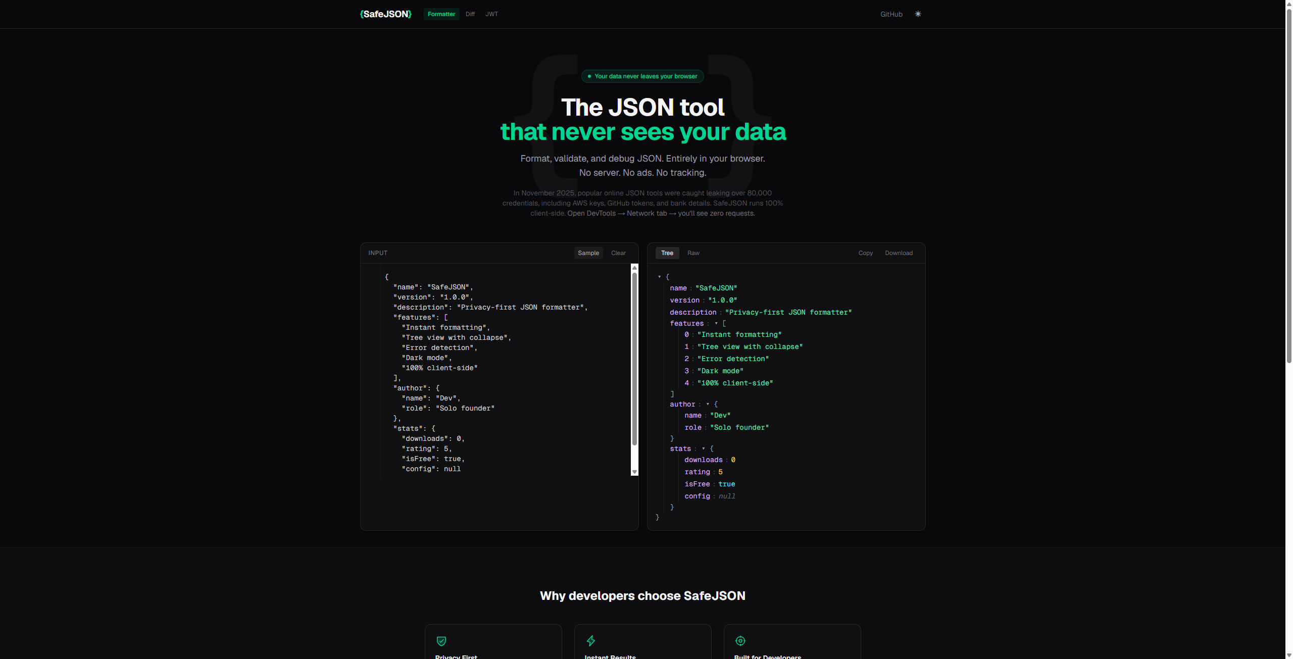 SafeJSON — Privacy gallery image