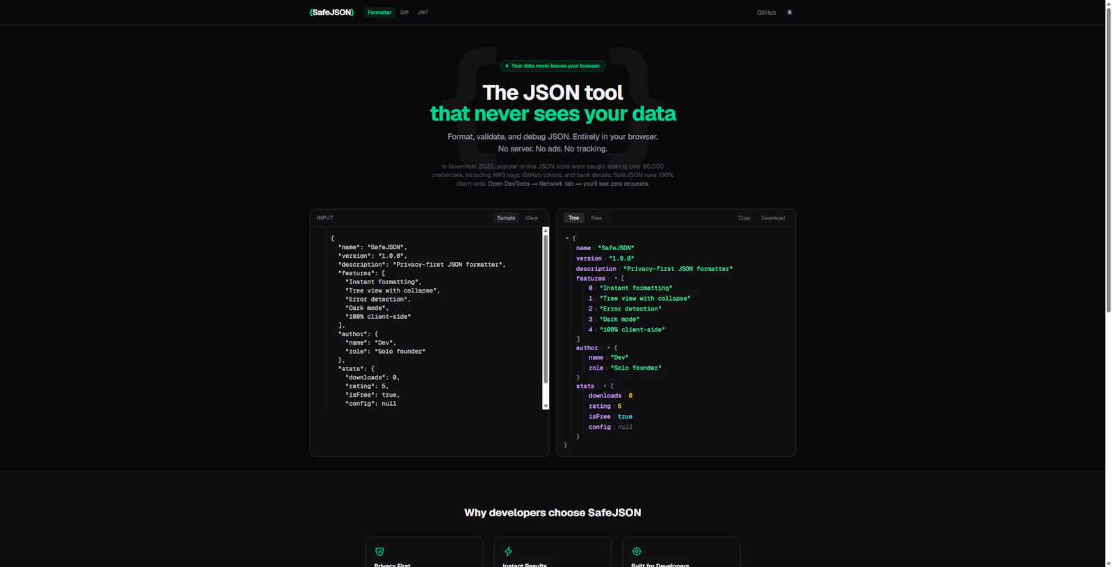 SafeJSON — Privacy screenshot 3