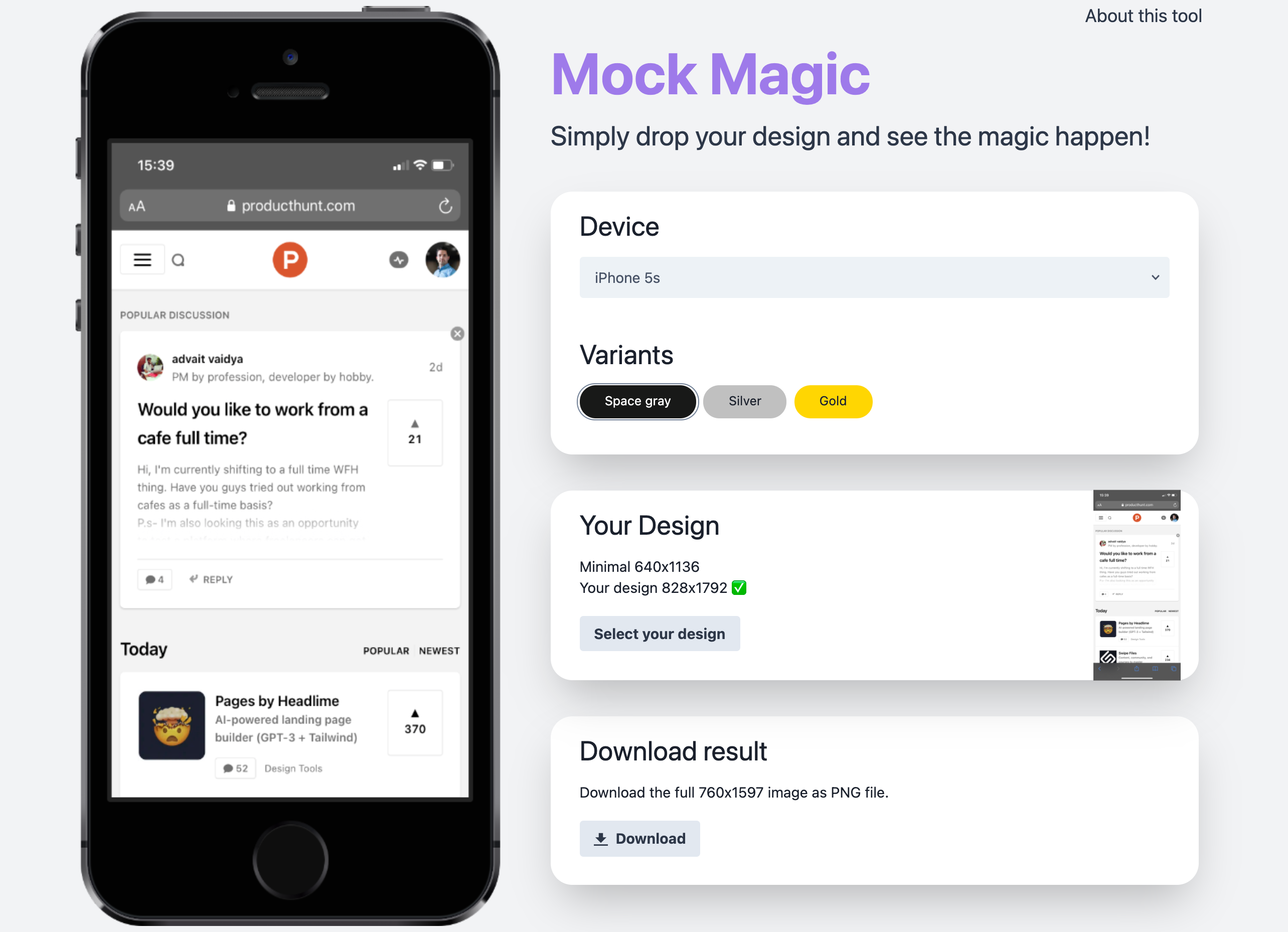 Download Mockmagic A Simple Free Mockup Generator Product Hunt