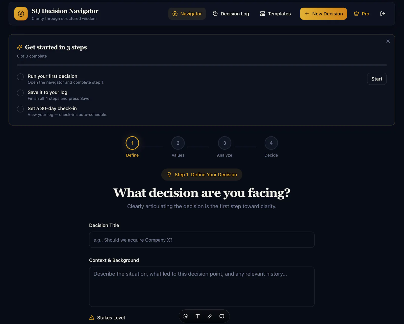 SQ Decision Navigator screenshot 1