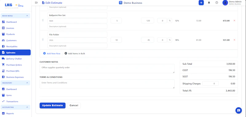 LKG for Billing screenshot 29