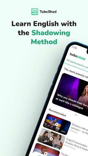 Tubeshad - A English learning app uses shadowing method media 1