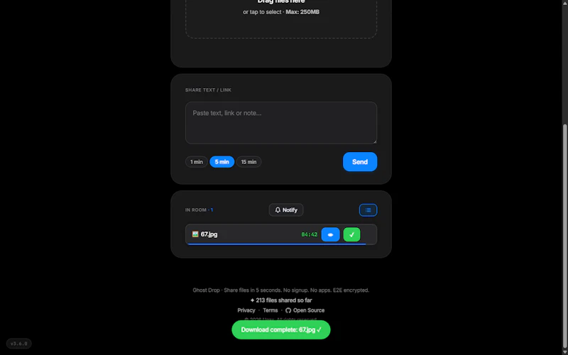 Ghost Drop  — Share files in 5 seconds screenshot 4