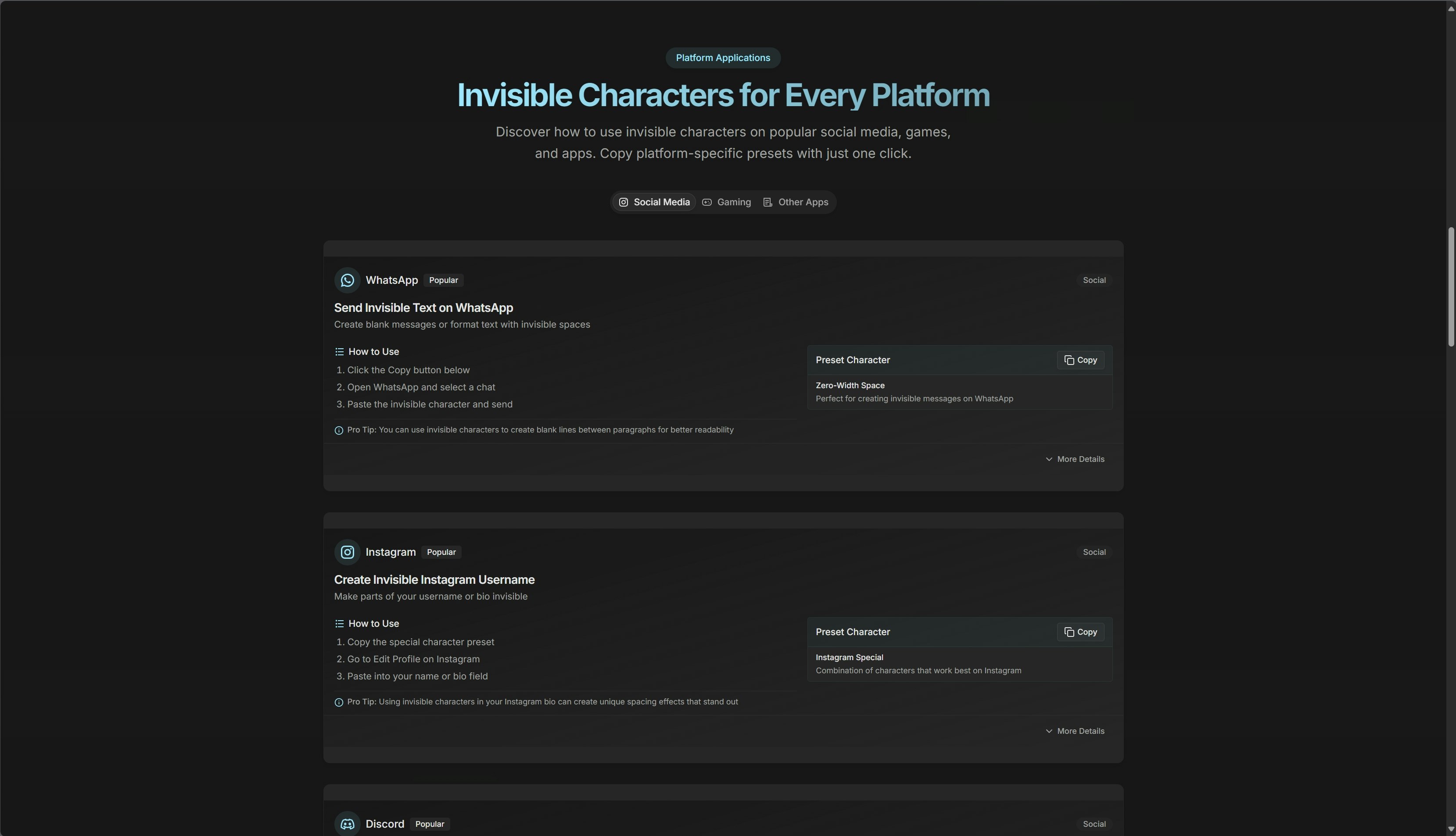 Invisible Texts - Free blank space copy & paste tool media 1