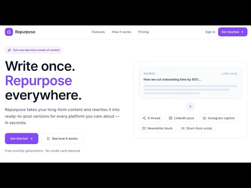 Repurpose screenshot 1 (video preview)