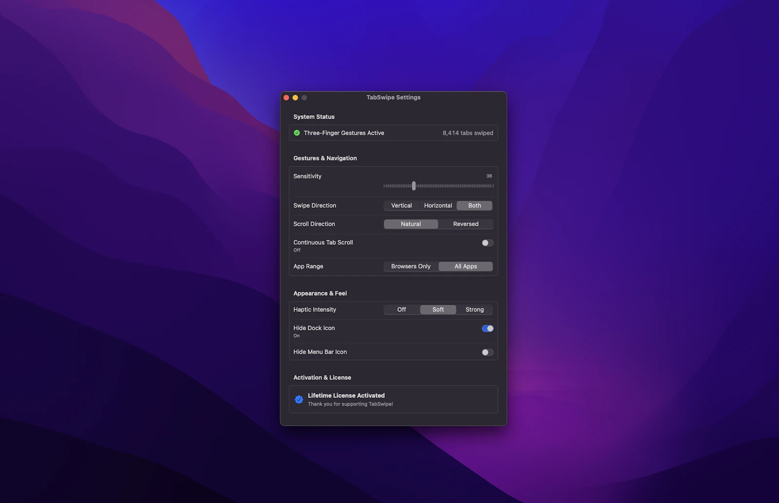 TabSwipe screenshot 2