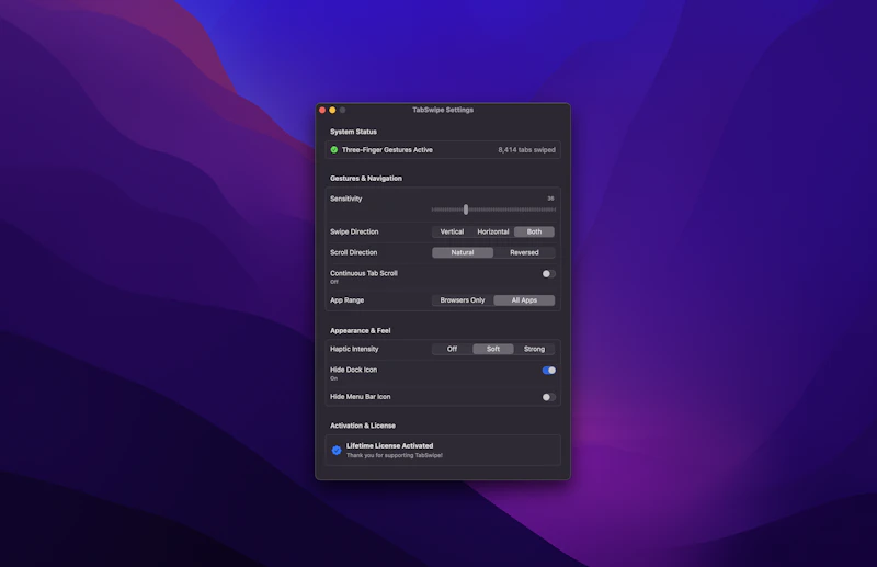 TabSwipe screenshot 2