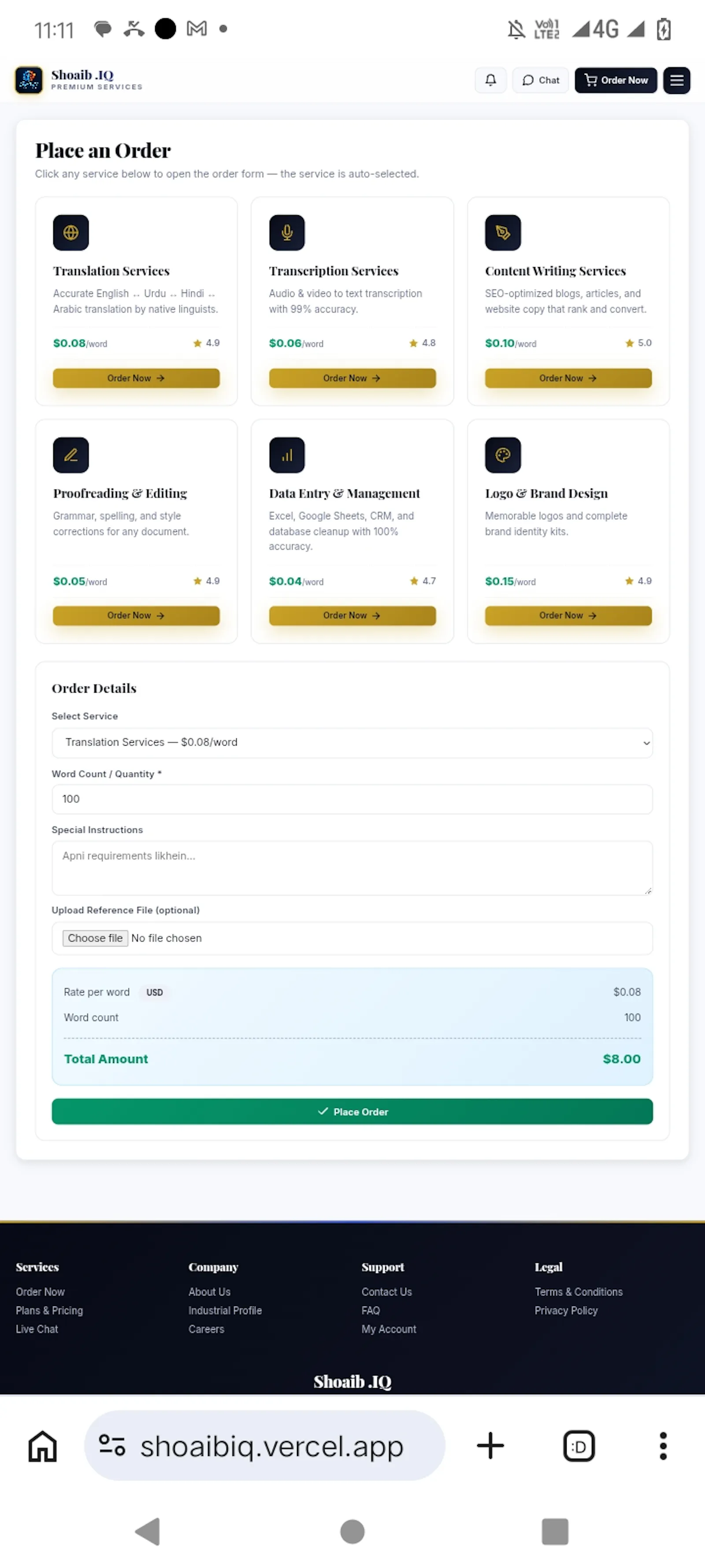 Shoaib .IQ — Premium Digital Services screenshot 3