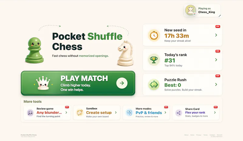 Pocket Shuffle Chess screenshot 2