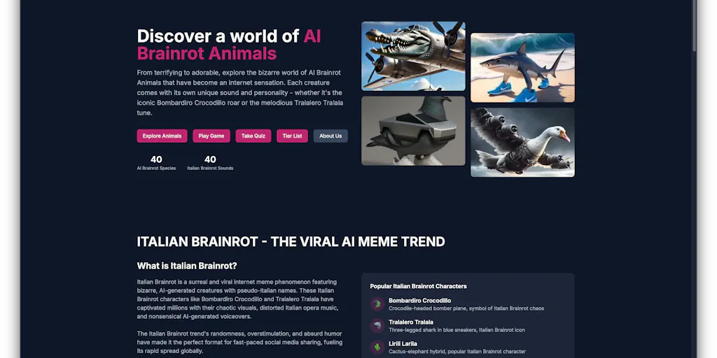 AI Brainrot Animals Latest Launches (2025) | Product Hunt
