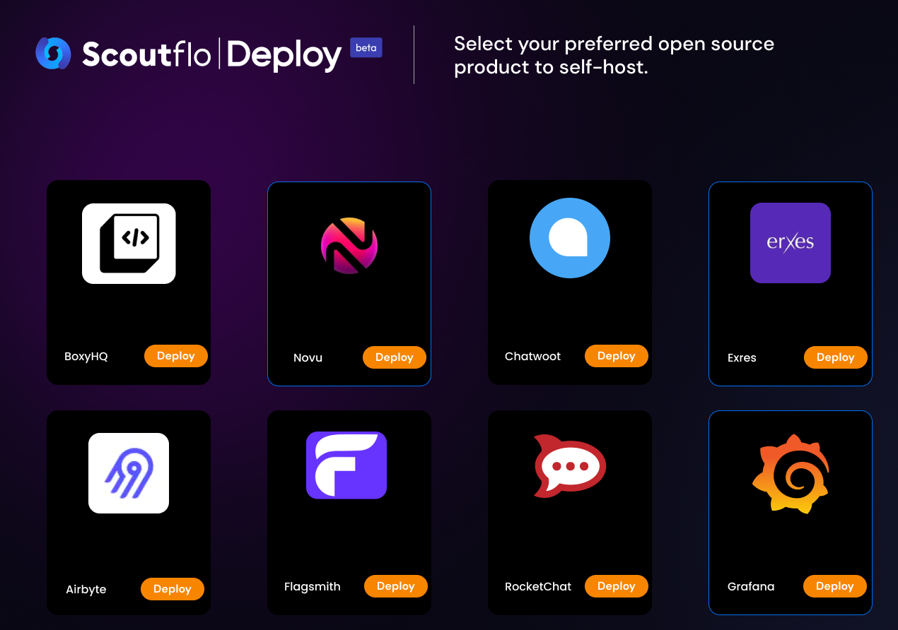Scoutflo implementeren - Automatiseer zelfhosting van commerciële open source-producten media 5