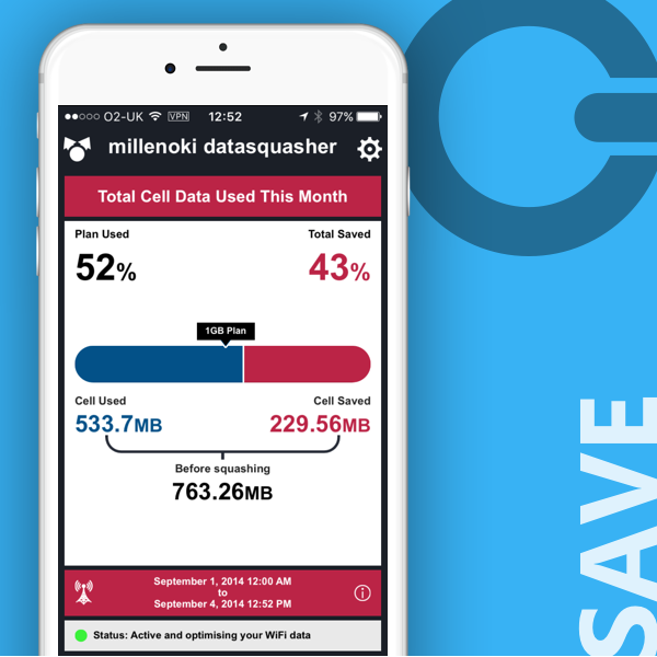 millenoki datasquasher - data saving app