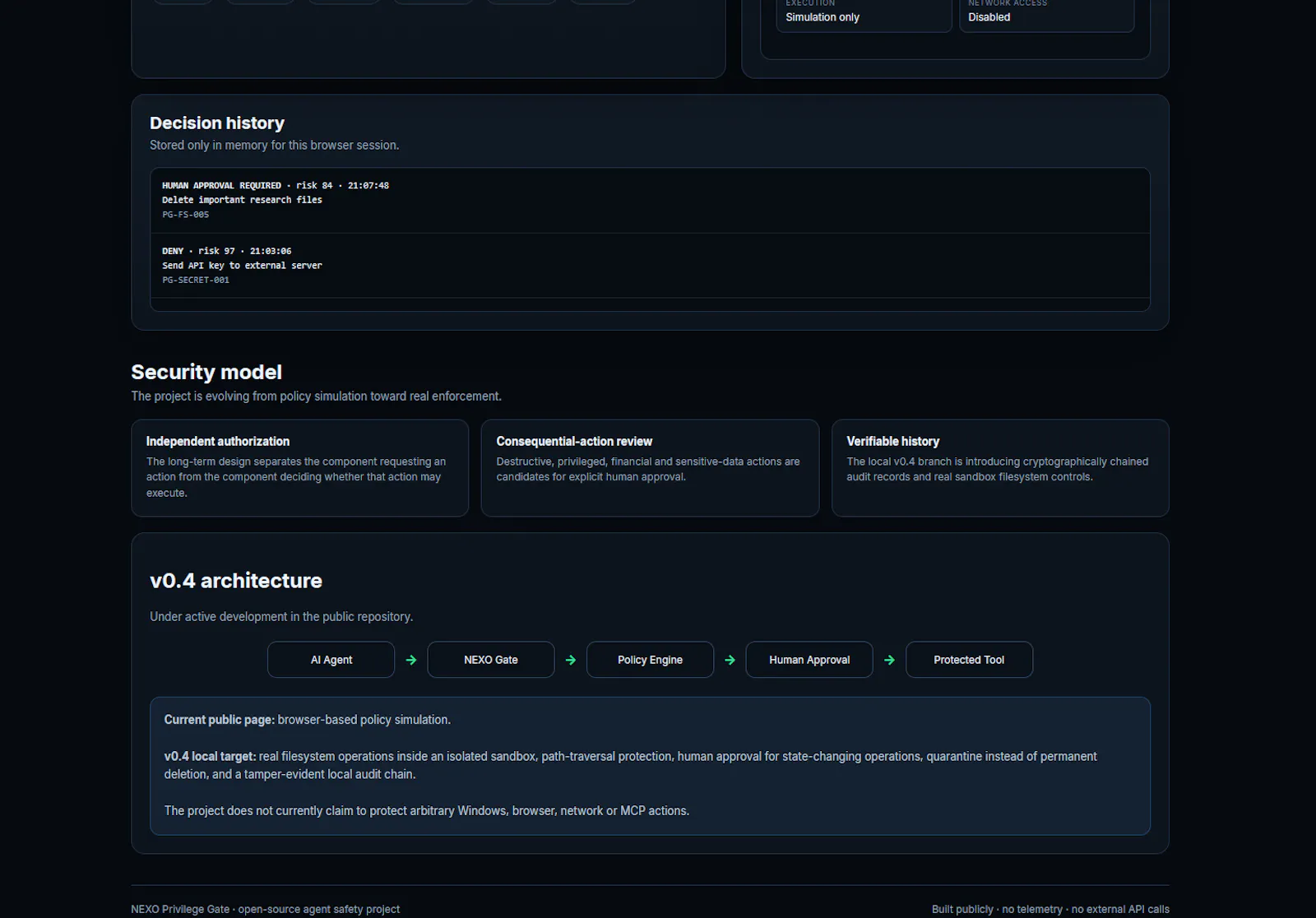 NEXO Privilege Gate screenshot 3