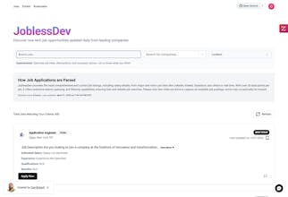 JoblessDev: CS Job Search Simplified gallery image