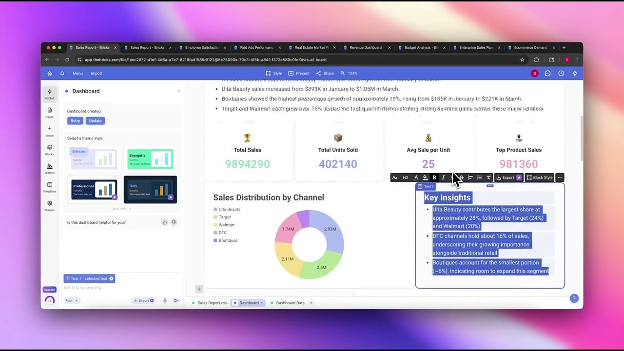 Bricks AI Dashboards