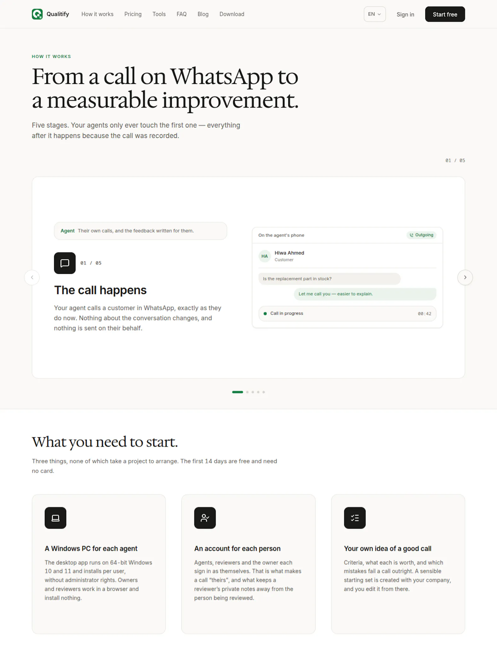 Qualitify, record, review WhatsApp calls screenshot 6