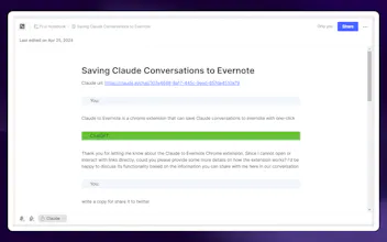 Claude to Evernote gallery image