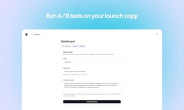 IndieZebra-Dashboard mit A/B-Testergebnissen für Variationen der ProductHunt-Startseite