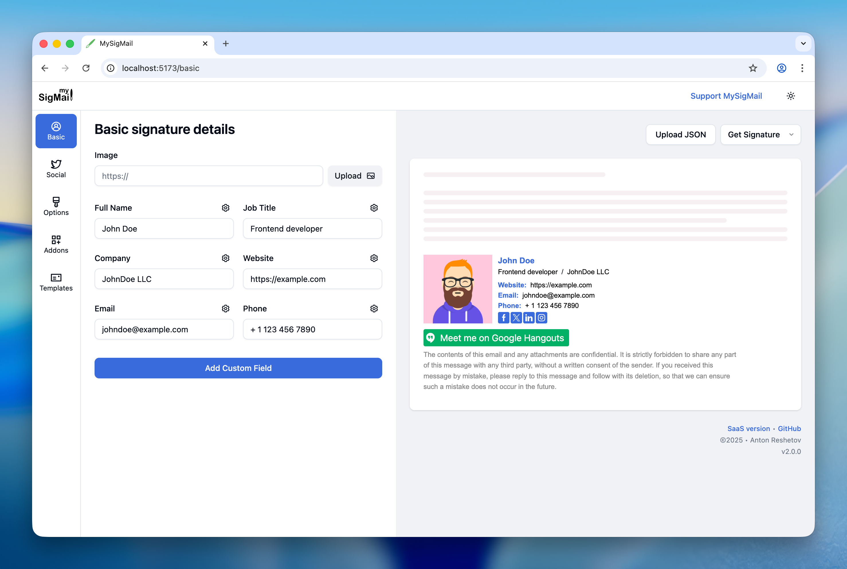 Média Mysigmail oss v2 - Générateur de signature par e-mail OSS.Pas d'abonnements.Pas de verrouillage. 2