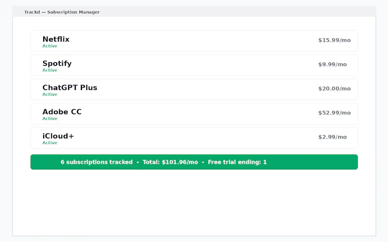 Trackd screenshot 1
