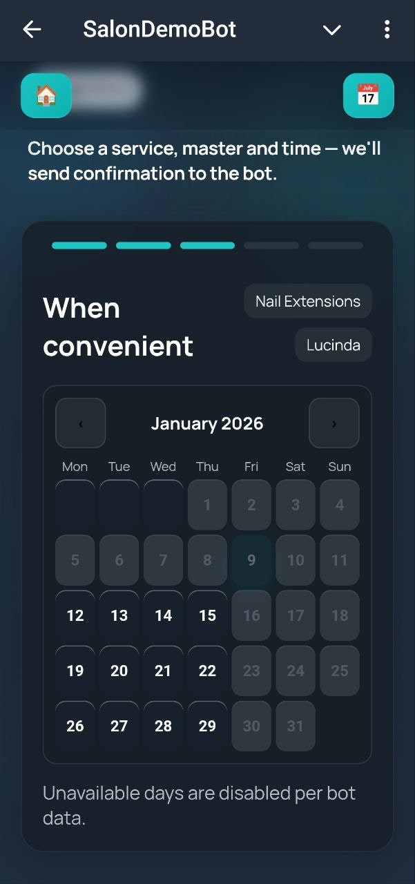 SalonBot — Telegram Booking System gallery image