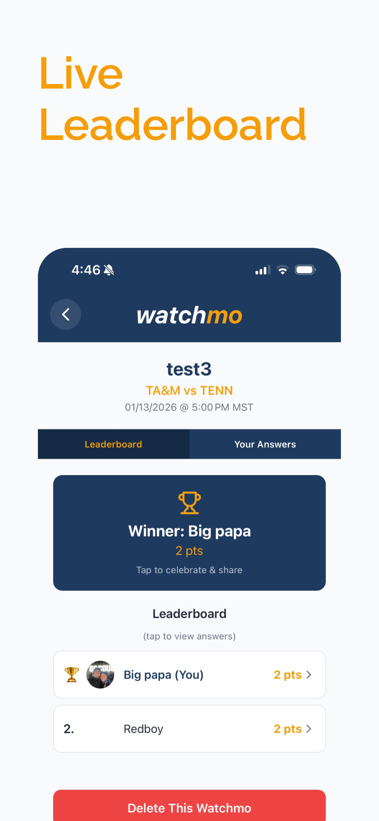 WatchMo Sports App gallery image