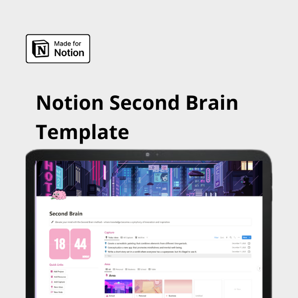 Notion second brain (PARA) template 