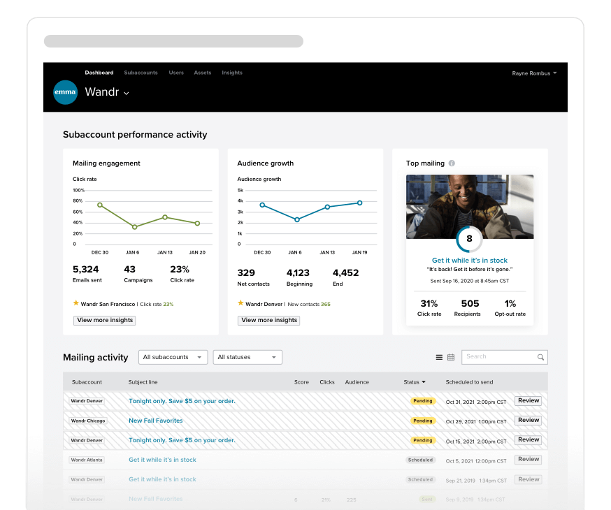 Drag and drop email editor gallery image