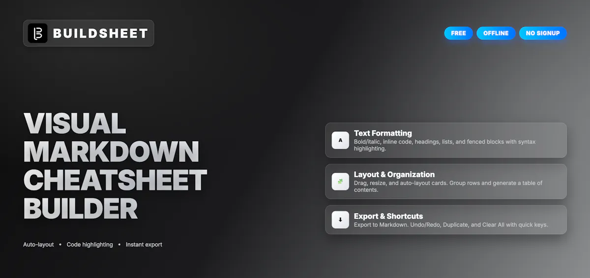 Buildsheet