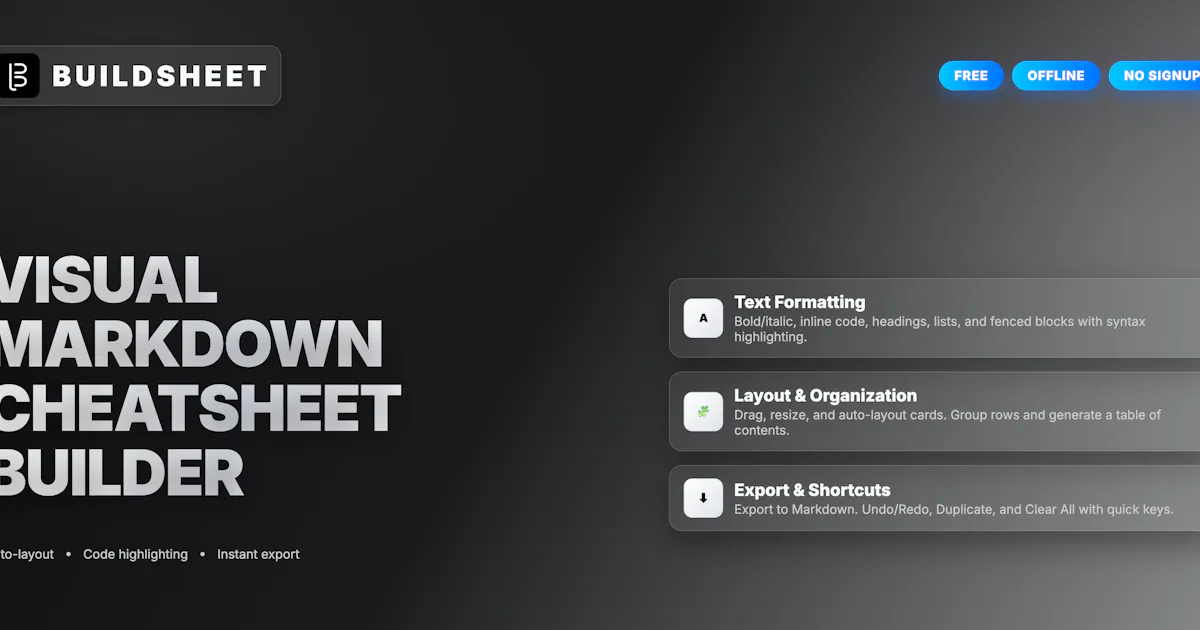 Buildsheet